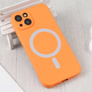 For iPhone 14 Plus Liquid Silicone Magsafe Phone Case (Orange)