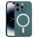 Liquid Silicone Magsafe Phone Case For iPhone 14 Pro(Dark Green)