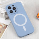 For iPhone 14 Pro Liquid Silicone Magsafe Phone Case (Gray Blue)