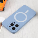 For iPhone 14 Pro Liquid Silicone Magsafe Phone Case (Gray Blue)