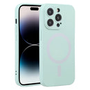 For iPhone 14 Pro Liquid Silicone Magsafe Phone Case (Light Cyan)