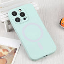 For iPhone 14 Pro Liquid Silicone Magsafe Phone Case (Light Cyan)