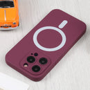 For iPhone 14 Pro Liquid Silicone Magsafe Phone Case (Wine Red)