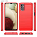 For Samsung Galaxy A04s Brushed Texture Carbon Fiber TPU Case(Red)