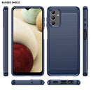 For Samsung Galaxy A04s Brushed Texture Carbon Fiber TPU Case(Blue)
