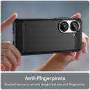 For Asus Zenfone 9 Brushed Texture Carbon Fiber TPU Case(Black)