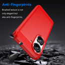 For Asus Zenfone 9 Brushed Texture Carbon Fiber TPU Case(Red)
