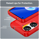 For Asus Zenfone 9 Brushed Texture Carbon Fiber TPU Case(Red)