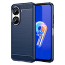 For Asus Zenfone 9 Brushed Texture Carbon Fiber TPU Case(Blue)