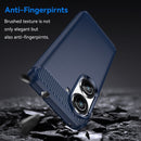 For Asus Zenfone 9 Brushed Texture Carbon Fiber TPU Case(Blue)