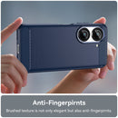 For Asus Zenfone 9 Brushed Texture Carbon Fiber TPU Case(Blue)