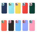 For iPhone 14 Plus Color Contrast Lens Frame TPU Phone Case (Sky Blue+Rose Red)