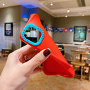 For iPhone 14 Plus Color Contrast Lens Frame TPU Phone Case (Orange+Green)