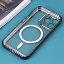 For iPhone 14 MagSafe Electroplating TPU Phone Case (Black)