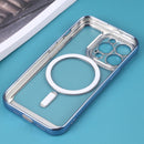 For iPhone 14 MagSafe Electroplating TPU Phone Case (Blue)