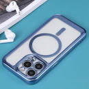 For iPhone 14 Plus MagSafe Electroplating TPU Phone Case (Blue)
