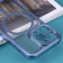 For iPhone 14 Plus MagSafe Electroplating TPU Phone Case (Blue)