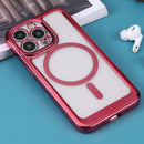 For iPhone 14 Plus MagSafe Electroplating TPU Phone Case (Red)
