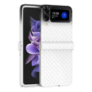 For Samsung Galaxy Z Flip4 Rainbow Gradient Hinge Shockproof Phone Case(White Black)