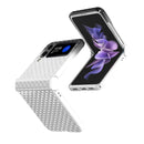 For Samsung Galaxy Z Flip4 Rainbow Gradient Hinge Shockproof Phone Case(White Black)