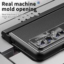 For Samsung Galaxy Z Fold4 Litchi Pattern Magnetic Shell Film Integrated Shockproof Phone Case(Black)