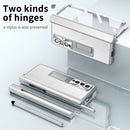 For Samsung Galaxy Z Fold4 Litchi Pattern Magnetic Shell Film Integrated Shockproof Phone Case(Silver)