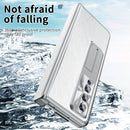 For Samsung Galaxy Z Fold4 Litchi Pattern Magnetic Shell Film Integrated Shockproof Phone Case(Silver)