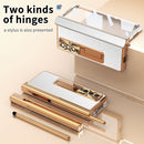 For Samsung Galaxy Z Fold4 Litchi Pattern Magnetic Shell Film Integrated Shockproof Phone Case(Silver Gold)