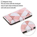 For iPhone 14 3D Colored Drawing Flip Leather Phone Case (Marble)