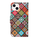 For iPhone 14 3D Colored Drawing Flip Leather Phone Case (Ethnic Totem)