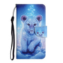 For iPhone 14 3D Colored Drawing Flip Leather Phone Case (Leopard)