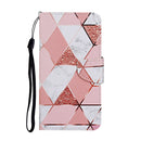 For iPhone 14 Plus 3D Colored Drawing Flip Leather Phone Case (Marble)