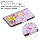 For iPhone 14 Plus 3D Colored Drawing Flip Leather Phone Case (Yellow Flowers)