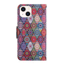 For iPhone 14 Plus 3D Colored Drawing Flip Leather Phone Case (Kaleidoscope)