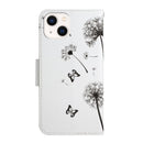 For iPhone 14 Plus 3D Colored Drawing Flip Leather Phone Case (Dandelions)