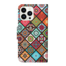 For iPhone 14 Pro 3D Colored Drawing Flip Leather Phone Case(Ethnic Totem)
