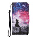 For iPhone 14 Pro 3D Colored Drawing Flip Leather Phone Case(Star Cat)