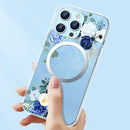 Flower Frosted MagSafe Phone Case For iPhone 14 Pro(Rose)
