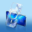 For iPhone 14 Pro Max Flower Frosted MagSafe Phone Case (Gypsophila)