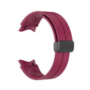 For Samsung Galaxy Watch5 40mm / 44mm / Pro 45mm Folding Buckle Silicone Watch Band(Wine Red)