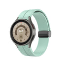 For Samsung Galaxy Watch5 40mm / 44mm / Pro 45mm Folding Buckle Silicone Watch Band(Light Green)