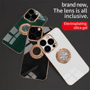For iPhone 14 6D Electroplating Ring Phone Case (White)