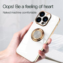 For iPhone 14 6D Electroplating Ring Phone Case (White)