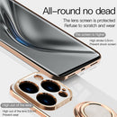 For iPhone 14 6D Electroplating Ring Phone Case (Light Purple)