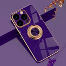 6D Electroplating Ring Phone Case For iPhone 14 Pro (Deep Purple)