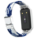 For Xiaomi Mi Band 7 Pro Braided Nylon Buckle Watch Band(Blue White)