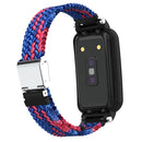 For Xiaomi Mi Band 7 Pro Braided Nylon Buckle Watch Band(Blue Red)