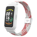 For Xiaomi Mi Band 7 Pro Braided Nylon Buckle Watch Band(Pink White)