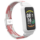 For Xiaomi Mi Band 7 Pro Braided Nylon Buckle Watch Band(Pink White)