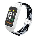 For Xiaomi Mi Band 7 Pro Braided Nylon Buckle Watch Band(Black White)